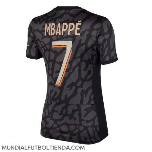 Camiseta Paris Saint-Germain Kylian Mbappe #7 Tercera Equipación Replica 2023-24 para mujer mangas cortas